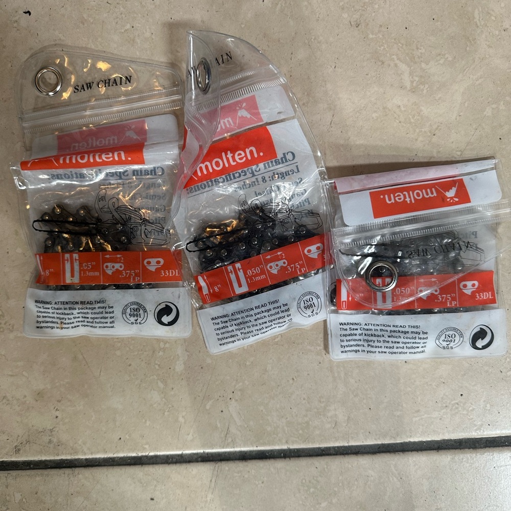 Lot Of 3 Molten Saw Chain 8”